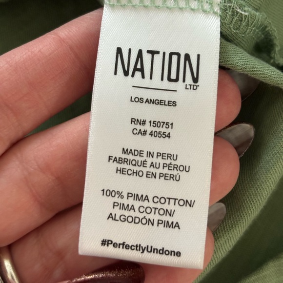 Nation LTD‎ Nigella Tee - Sage Green, Pima Cotton - Picture 7 of 9